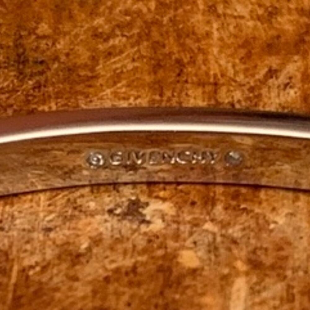 Givenchy Silver And Crystal Hinged Bangle - image 3